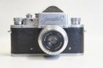 Zenit-C fényképezőgép sz.: 57187502, Industar-50  3,5/50mm objektív sz.: 6718549